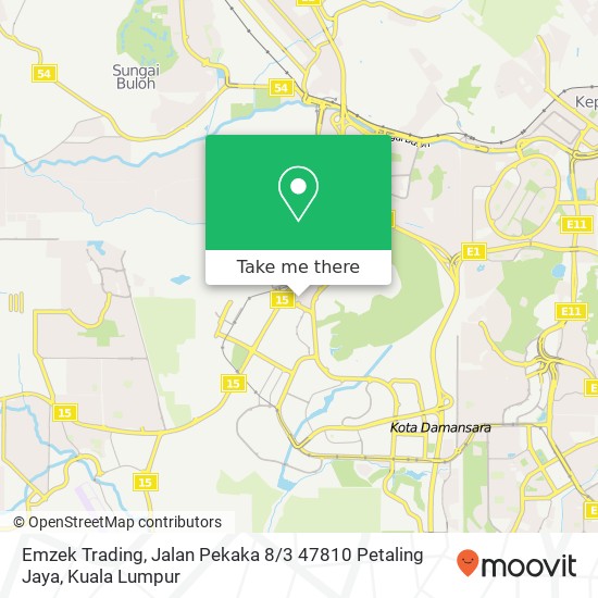Peta Emzek Trading, Jalan Pekaka 8 / 3 47810 Petaling Jaya
