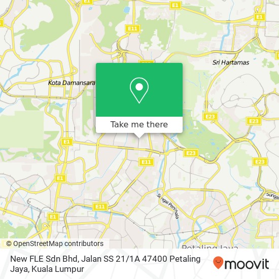 New FLE Sdn Bhd, Jalan SS 21 / 1A 47400 Petaling Jaya map