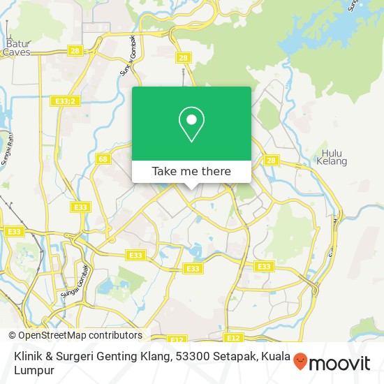 Peta Klinik & Surgeri Genting Klang, 53300 Setapak