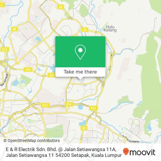 E & R Electrik Sdn. Bhd. @ Jalan Setiawangsa 11A, Jalan Setiawangsa 11 54200 Setapak map