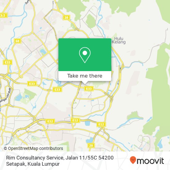 Peta Rim Consultancy Service, Jalan 11 / 55C 54200 Setapak