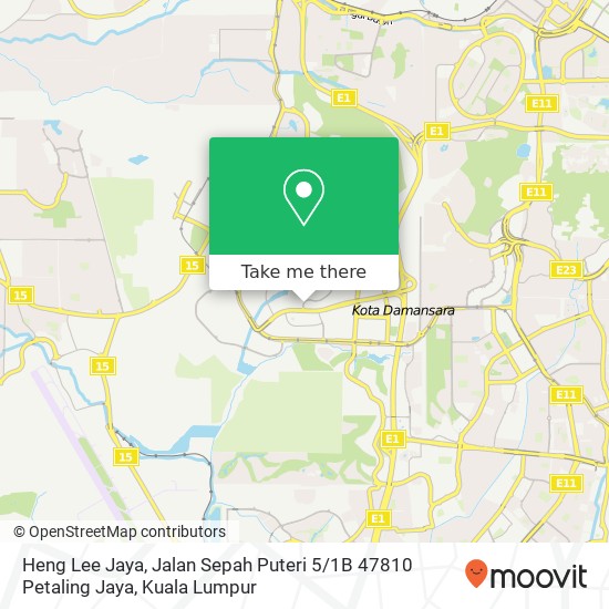 Peta Heng Lee Jaya, Jalan Sepah Puteri 5 / 1B 47810 Petaling Jaya