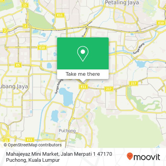 Peta Mahajeyaz Mini Market, Jalan Merpati 1 47170 Puchong