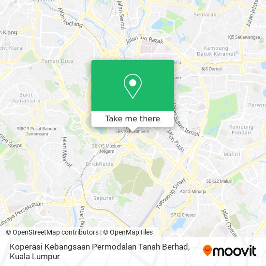 Peta Koperasi Kebangsaan Permodalan Tanah Berhad