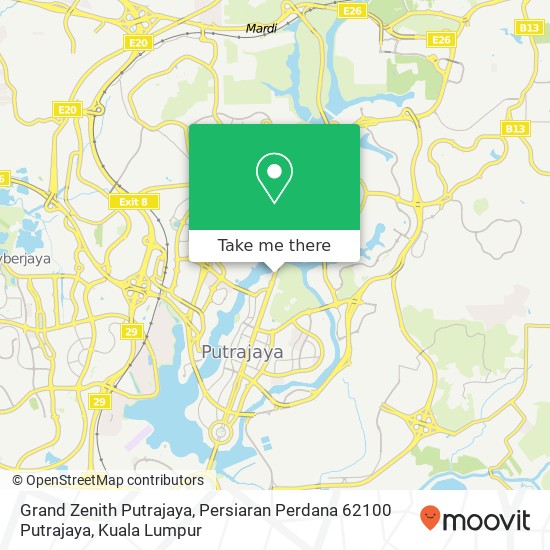 Grand Zenith Putrajaya, Persiaran Perdana 62100 Putrajaya map