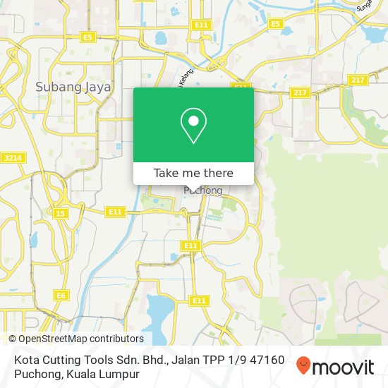 Kota Cutting Tools Sdn. Bhd., Jalan TPP 1 / 9 47160 Puchong map