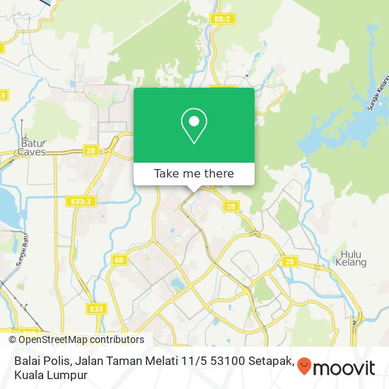 Peta Balai Polis, Jalan Taman Melati 11 / 5 53100 Setapak