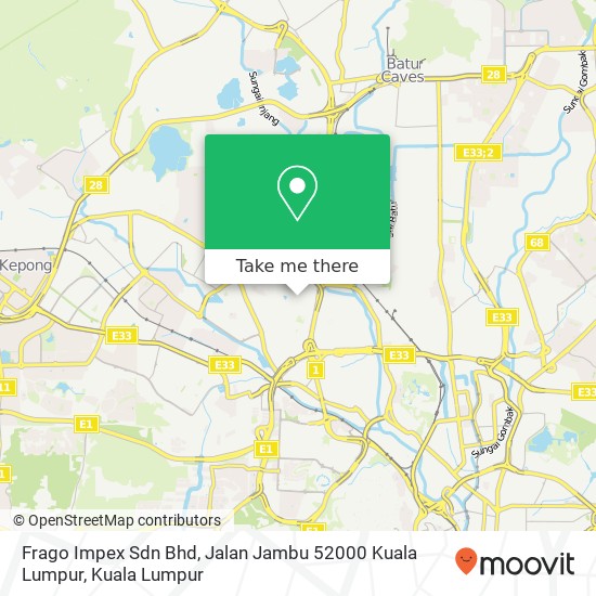 Frago Impex Sdn Bhd, Jalan Jambu 52000 Kuala Lumpur map