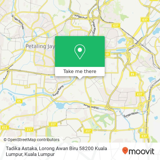 Peta Tadika Astaka, Lorong Awan Biru 58200 Kuala Lumpur