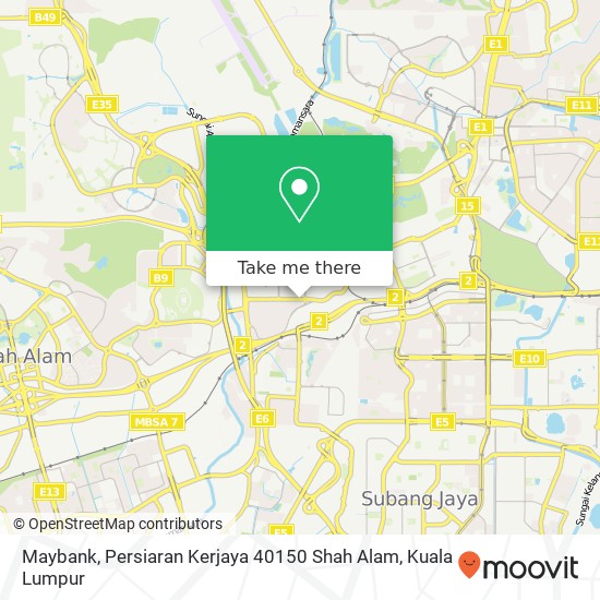 Peta Maybank, Persiaran Kerjaya 40150 Shah Alam