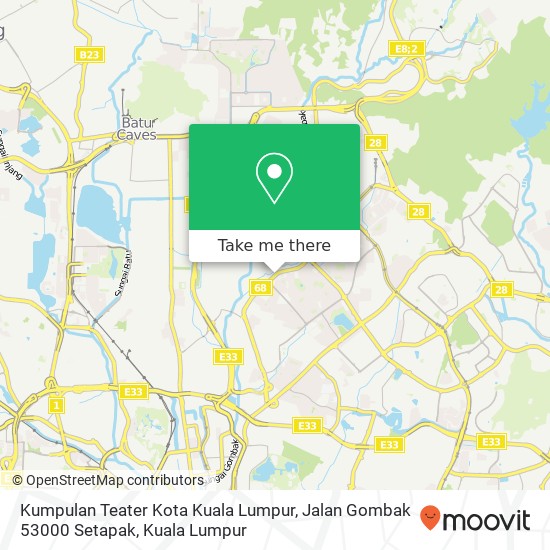 Kumpulan Teater Kota Kuala Lumpur, Jalan Gombak 53000 Setapak map