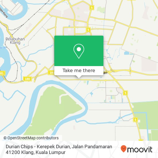 Peta Durian Chips - Kerepek Durian, Jalan Pandamaran 41200 Klang