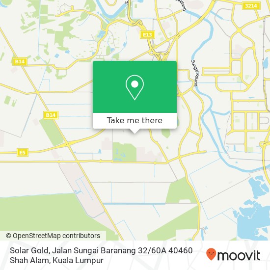 Peta Solar Gold, Jalan Sungai Baranang 32 / 60A 40460 Shah Alam