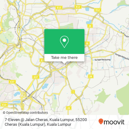 Peta 7-Eleven @ Jalan Cheras, Kuala Lumpur, 55200 Cheras