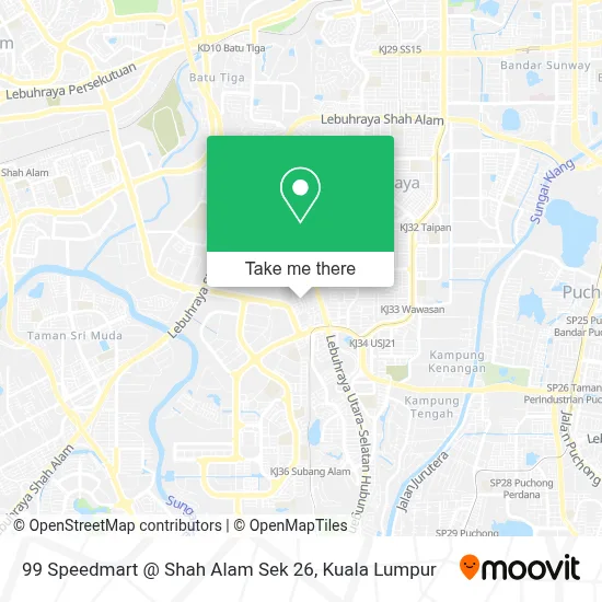 99 Speedmart @ Shah Alam Sek 26 map