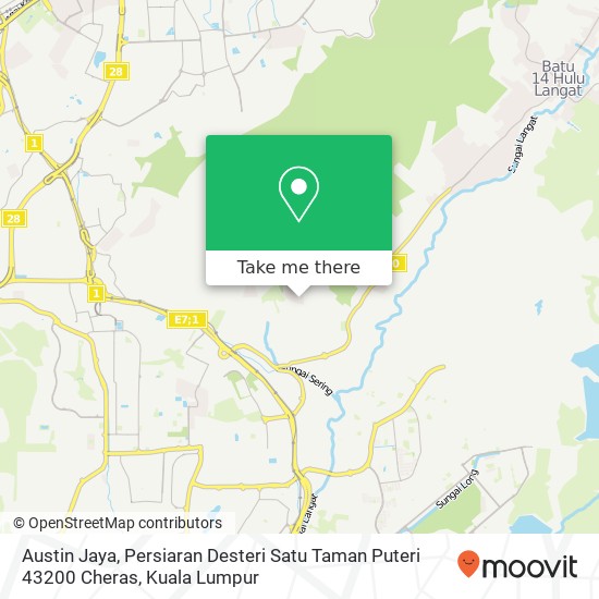 Austin Jaya, Persiaran Desteri Satu Taman Puteri 43200 Cheras map