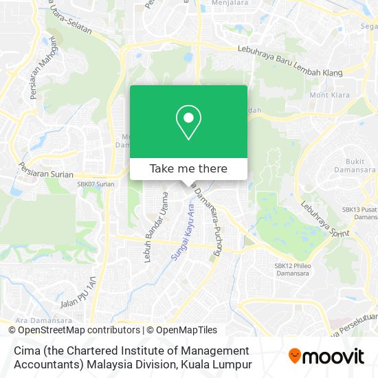 Cima (the Chartered Institute of Management Accountants) Malaysia Division map