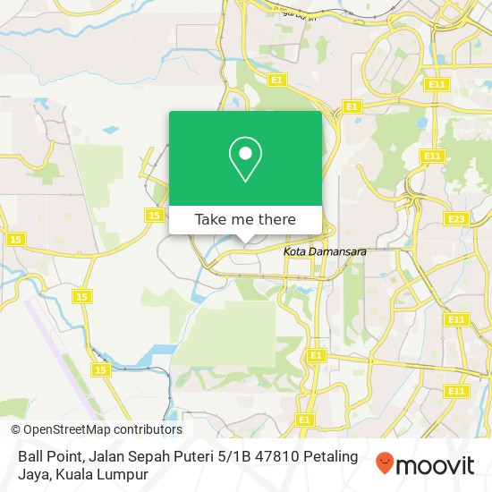 Ball Point, Jalan Sepah Puteri 5 / 1B 47810 Petaling Jaya map
