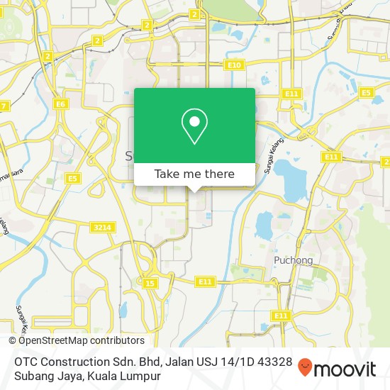 OTC Construction Sdn. Bhd, Jalan USJ 14 / 1D 43328 Subang Jaya map