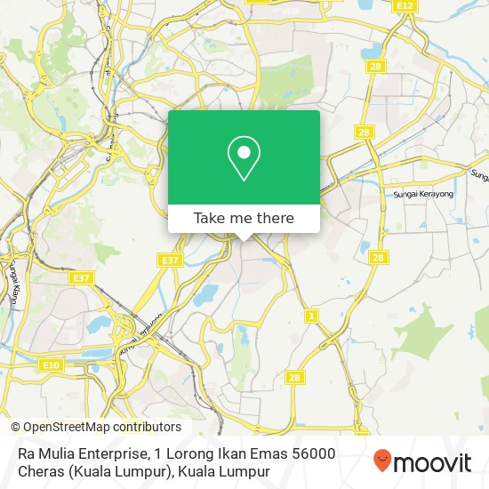 Ra Mulia Enterprise, 1 Lorong Ikan Emas 56000 Cheras (Kuala Lumpur) map