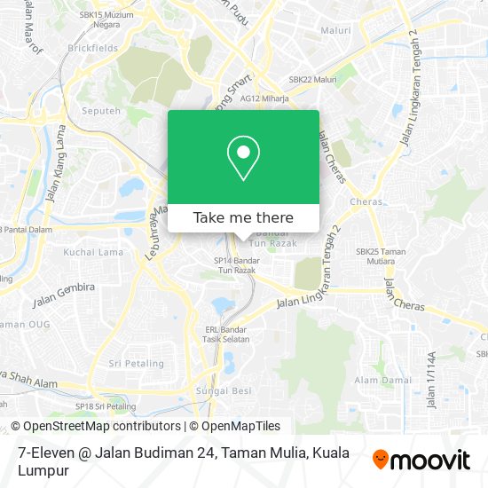 Peta 7-Eleven @ Jalan Budiman 24, Taman Mulia