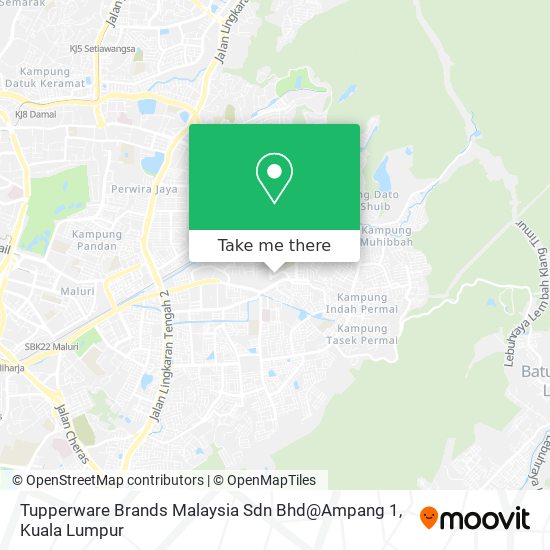 Peta Tupperware Brands Malaysia Sdn Bhd@Ampang 1
