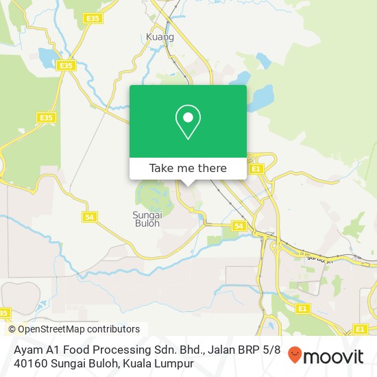Peta Ayam A1 Food Processing Sdn. Bhd., Jalan BRP 5 / 8 40160 Sungai Buloh