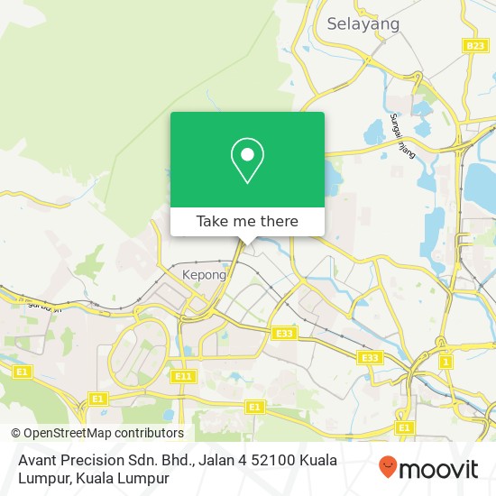 Avant Precision Sdn. Bhd., Jalan 4 52100 Kuala Lumpur map