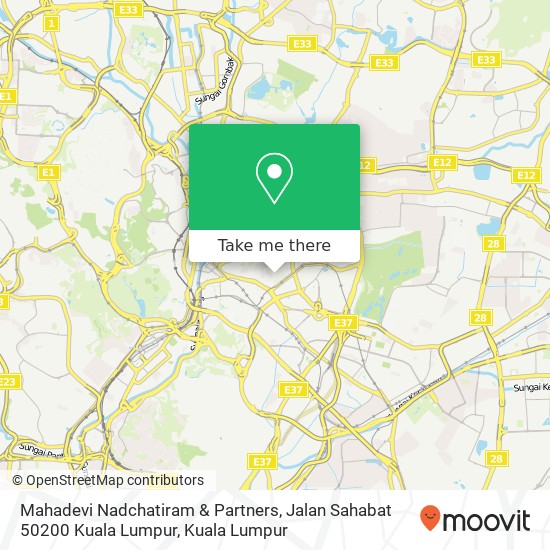 Mahadevi Nadchatiram & Partners, Jalan Sahabat 50200 Kuala Lumpur map