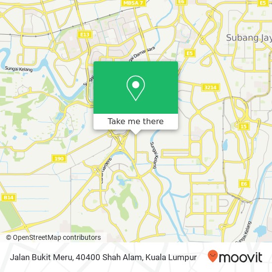 Peta Jalan Bukit Meru, 40400 Shah Alam