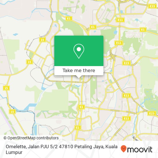 Omelette, Jalan PJU 5 / 2 47810 Petaling Jaya map