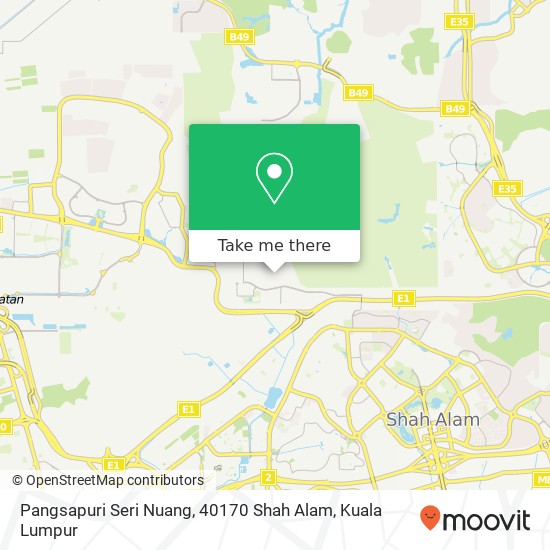 Peta Pangsapuri Seri Nuang, 40170 Shah Alam