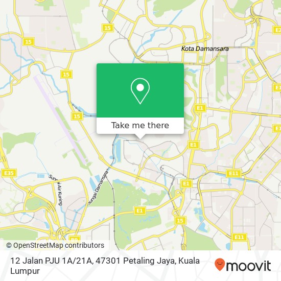 Peta 12 Jalan PJU 1A / 21A, 47301 Petaling Jaya