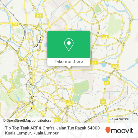 Tip Top Teak ART & Crafts, Jalan Tun Razak 54000 Kuala Lumpur map