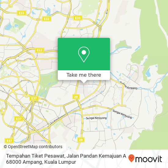 Tempahan Tiket Pesawat, Jalan Pandan Kemajuan A 68000 Ampang map