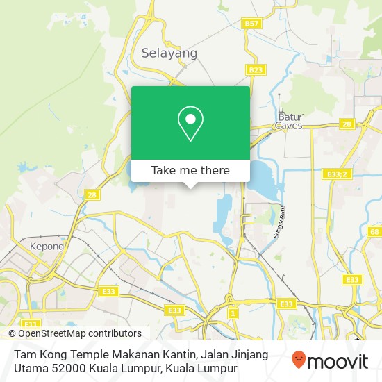 Peta Tam Kong Temple Makanan Kantin, Jalan Jinjang Utama 52000 Kuala Lumpur