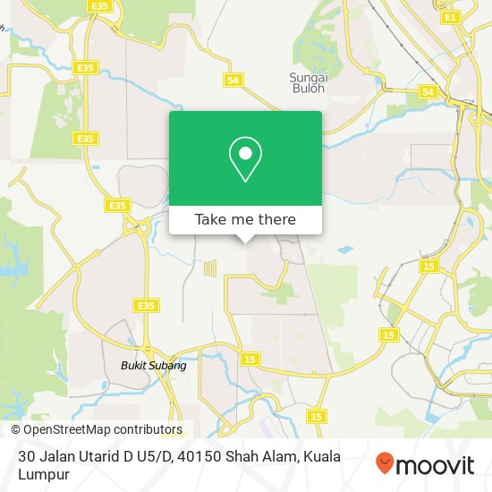 Peta 30 Jalan Utarid D U5 / D, 40150 Shah Alam