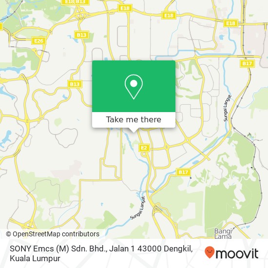 SONY Emcs (M) Sdn. Bhd., Jalan 1 43000 Dengkil map
