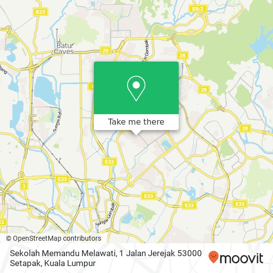 Sekolah Memandu Melawati, 1 Jalan Jerejak 53000 Setapak map