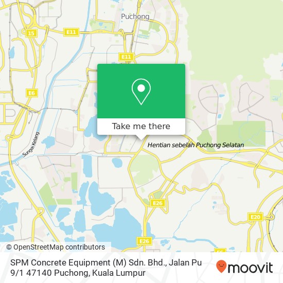 Peta SPM Concrete Equipment (M) Sdn. Bhd., Jalan Pu 9 / 1 47140 Puchong