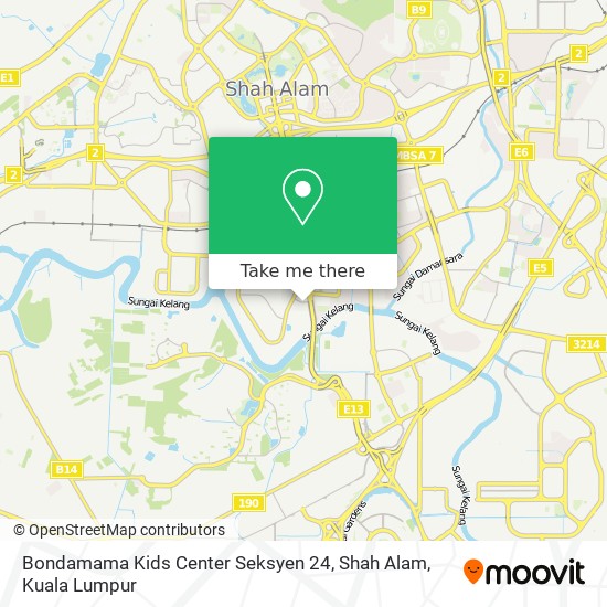 Peta Bondamama Kids Center Seksyen 24, Shah Alam