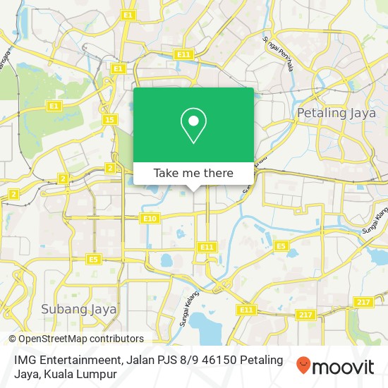 Peta IMG Entertainmeent, Jalan PJS 8 / 9 46150 Petaling Jaya
