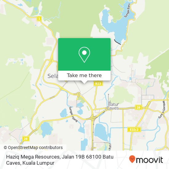 Peta Haziq Mega Resources, Jalan 19B 68100 Batu Caves