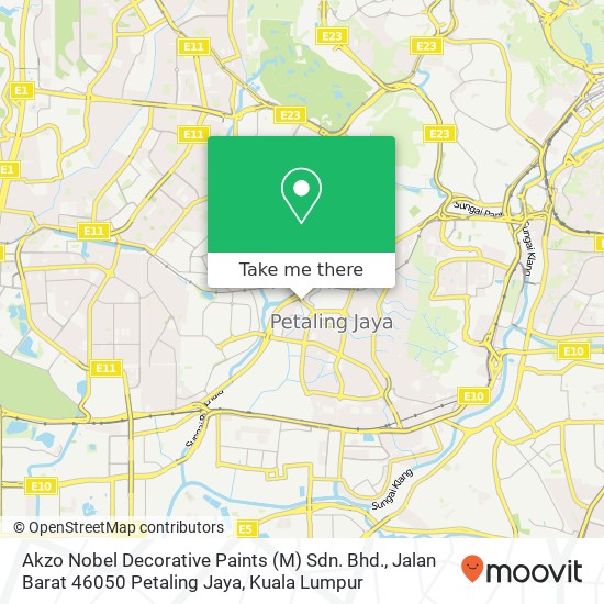 Peta Akzo Nobel Decorative Paints (M) Sdn. Bhd., Jalan Barat 46050 Petaling Jaya