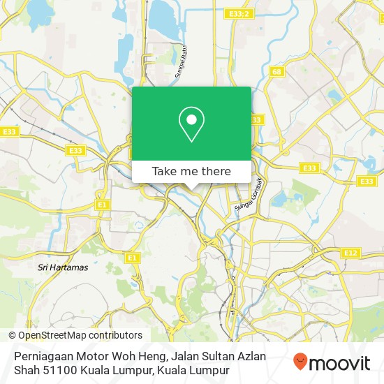 Perniagaan Motor Woh Heng, Jalan Sultan Azlan Shah 51100 Kuala Lumpur map