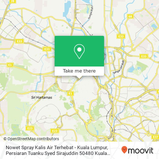 Peta Nowet Spray Kalis Air Terhebat - Kuala Lumpur, Persiaran Tuanku Syed Sirajuddin 50480 Kuala Lumpur