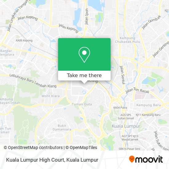 Peta Kuala Lumpur High Court