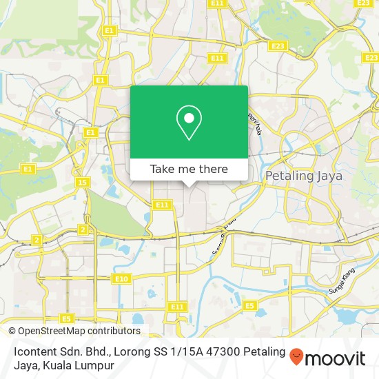 Icontent Sdn. Bhd., Lorong SS 1 / 15A 47300 Petaling Jaya map