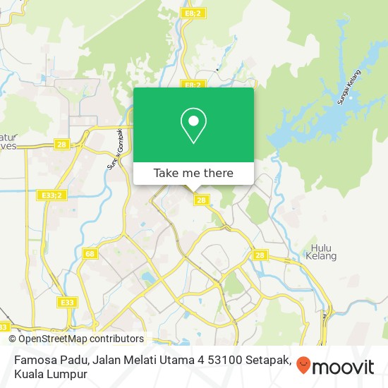 Famosa Padu, Jalan Melati Utama 4 53100 Setapak map