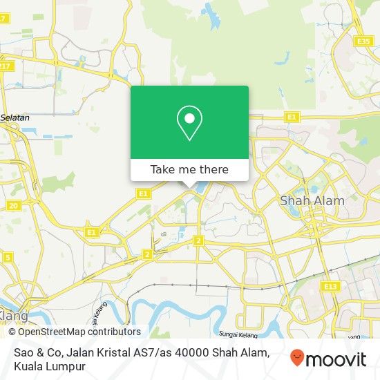 Sao & Co, Jalan Kristal AS7 / as 40000 Shah Alam map